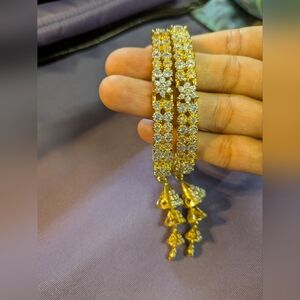 American Diamond Bangles With hangings